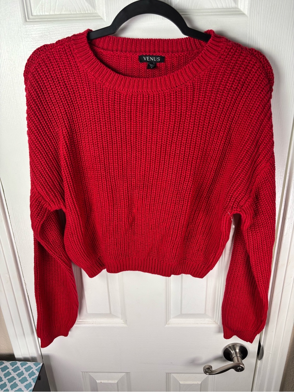 Venus Red Chunky Knit Sweater Small NWOT